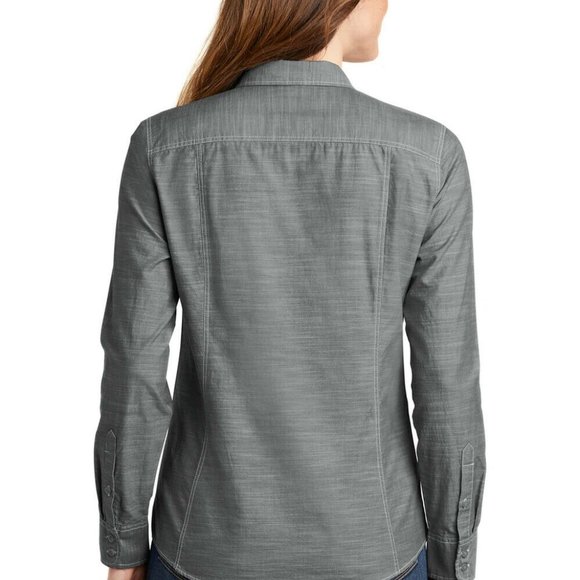 Port Authority Womens Slub Chambray Long Sleeve - Picture 2 of 5